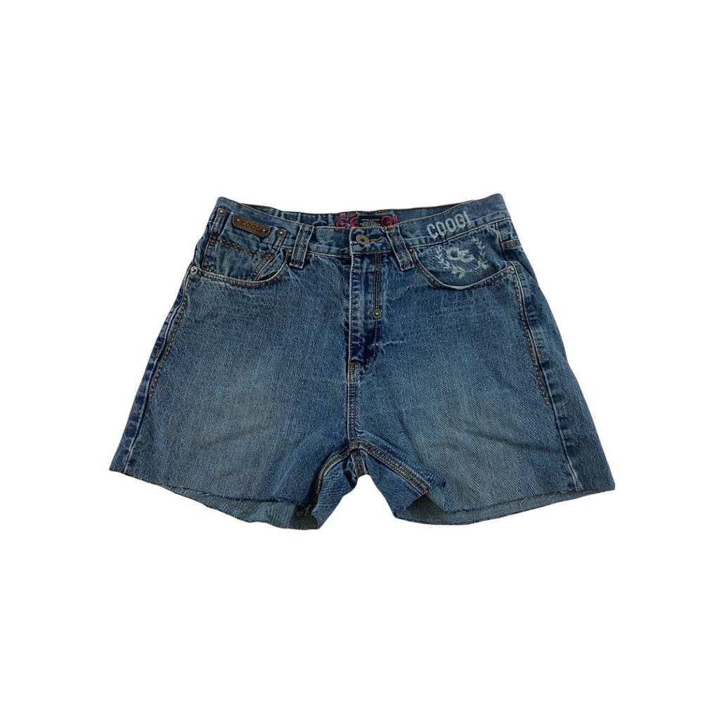 Coogi men's denim raw hem blue shorts -W32